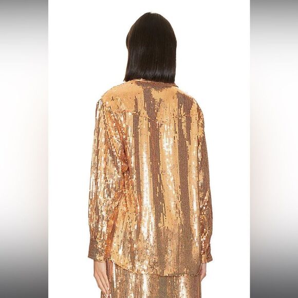 RETROFETE Carlotta Sequin top nude size small NWT - Picture 4 of 13